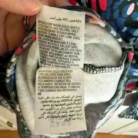 Women’s long sleeve turtleneck shirt by Karen Scott multicolor abstract size M - Picture 6 of 12